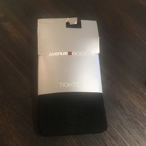 Avenue Body Black Chevron Tights, Size E